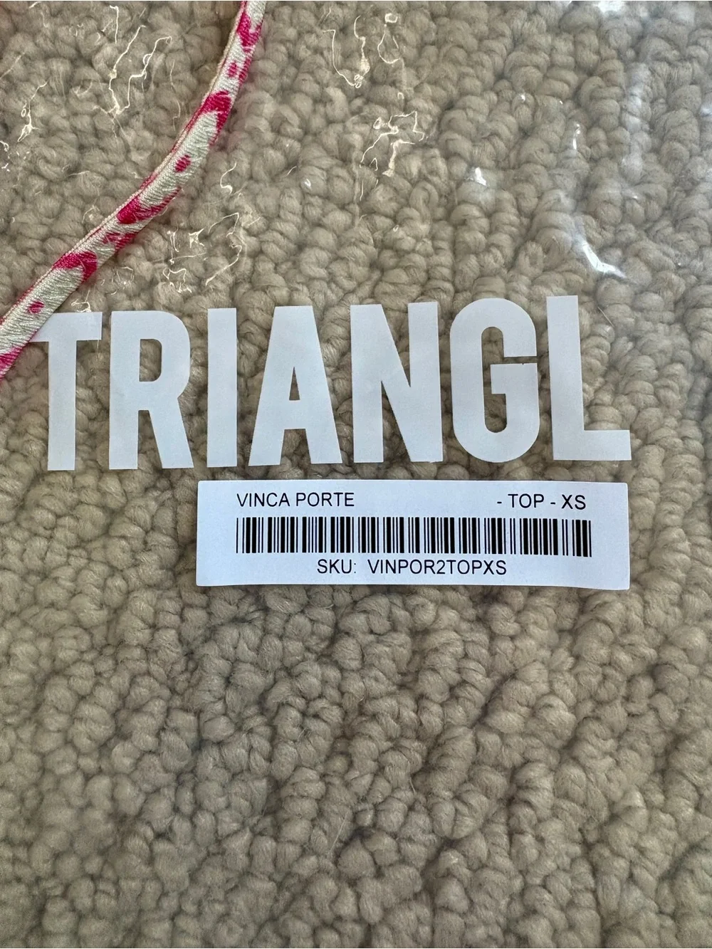 Triangl swimwear Pink & Cream Geometric triangle Bikini Top & bottoms